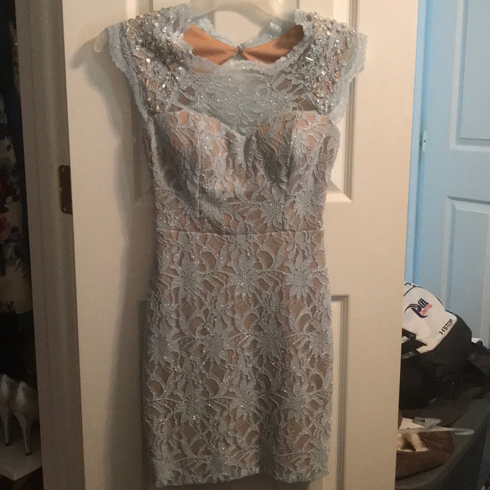 Blue lace dress